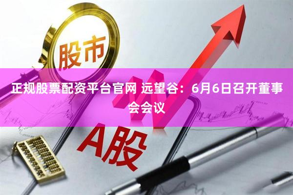 正规股票配资平台官网 远望谷：6月6日召开董事会会议